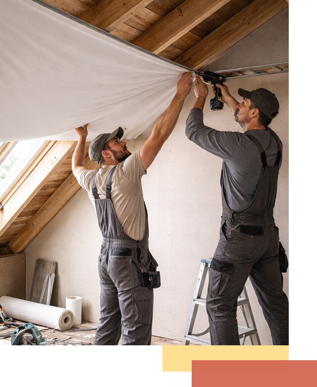 Монтаж натяжного потолка в мансарде в Кыштыме