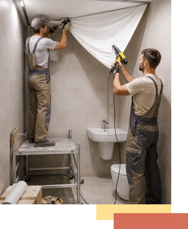 Монтаж натяжного потолка в санузле в Кыштыме