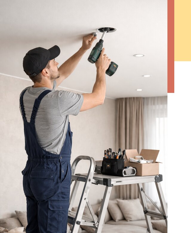 Установка и монтаж точечных светильников в натяжной потолок в Кыштыме от 1869 руб. | ОТДЕЛОЧНИК-Кшт