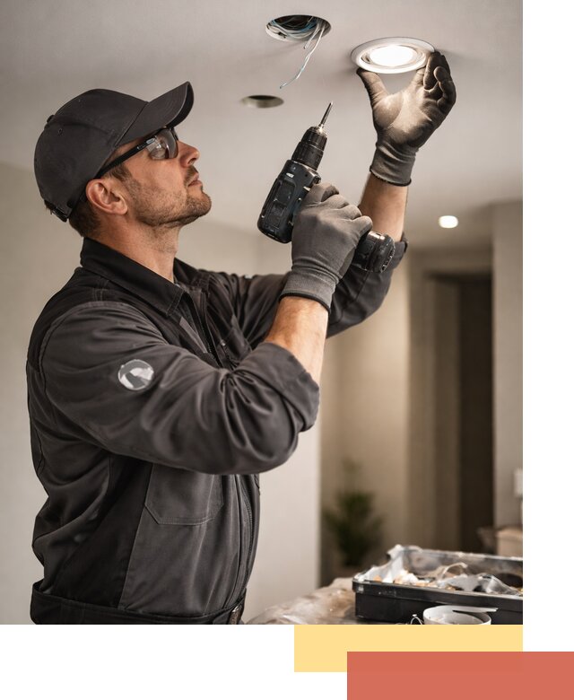 Установка точечных светильников в натяжной потолок в Кыштыме