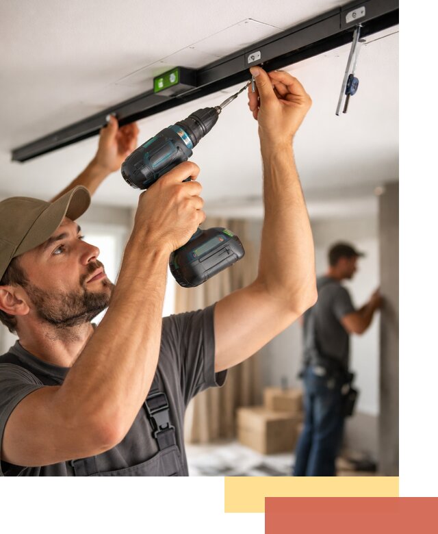 Установка трековых светильников в натяжной потолок в Кыштыме