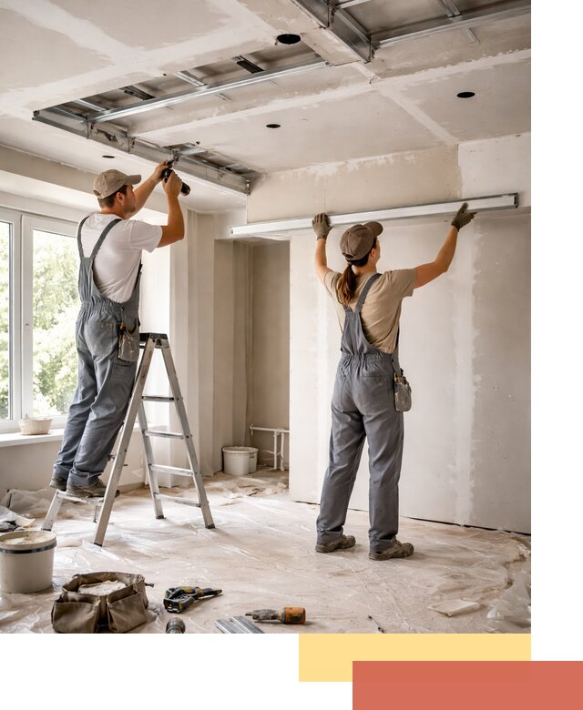 Монтаж многоуровневого потолка из гипсокартона в Кыштыме