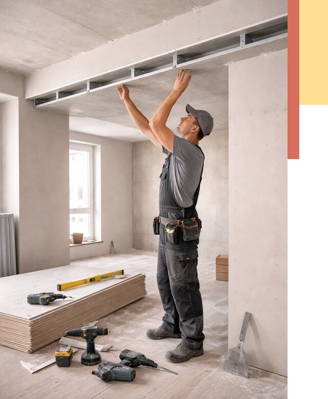 Потолок из гипсокартона с нишей в Кыштыме от 1298 руб. под ключ | ОТДЕЛОЧНИК-Кшт