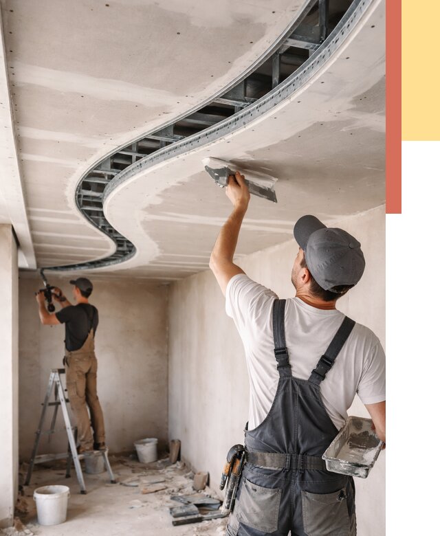 Криволинейный потолок из гипсокартона в Кыштыме от 2181 руб./м2 | ОТДЕЛОЧНИК-Кшт