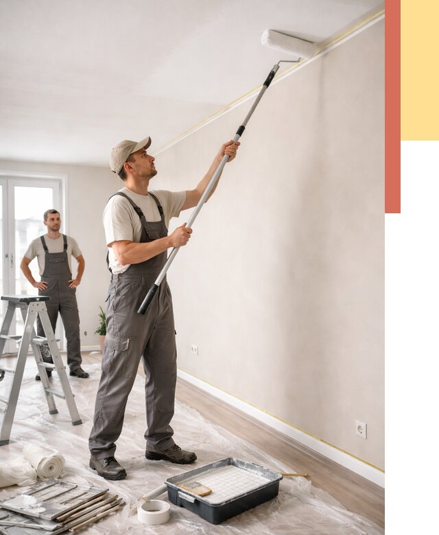 Покраска потолка из гипсокартона в Кыштыме от 4674 руб./м2 — услуги под ключ | ОТДЕЛОЧНИК-Кшт