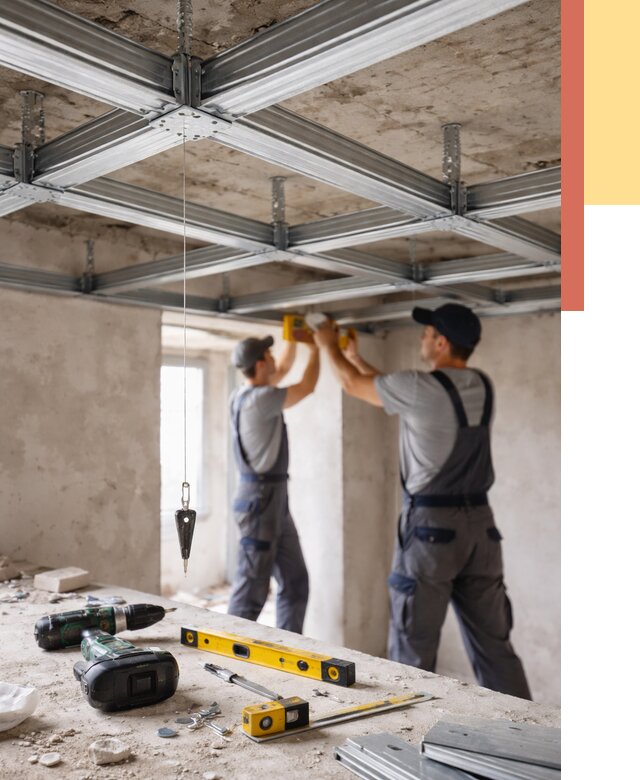 Монтаж каркаса потолка из профиля в Кыштыме от 4674 руб. — услуги ОТДЕЛОЧНИК-Кшт