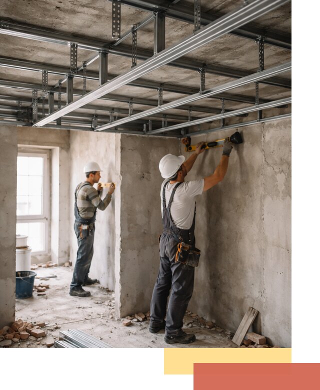 Монтаж каркаса потолка из профильного профиля в Кыштыме