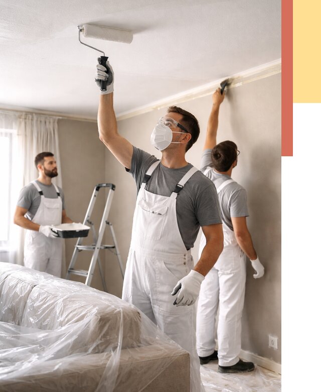 Покраска потолка водоэмельсионной краской в Кыштыме от 2285 руб/м² — услуги под ключ | ОТДЕЛОЧНИК-Кшт