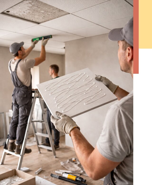 Монтаж потолочной плитки в Кыштыме от 4674 руб. — быстро и недорого | ОТДЕЛОЧНИК-Кшт