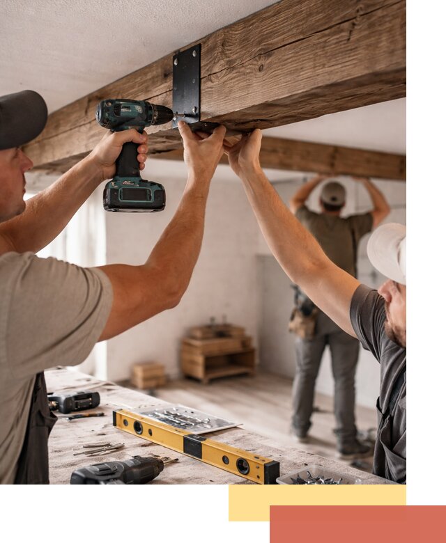 Монтаж декоративных потолочных балок в Кыштыме