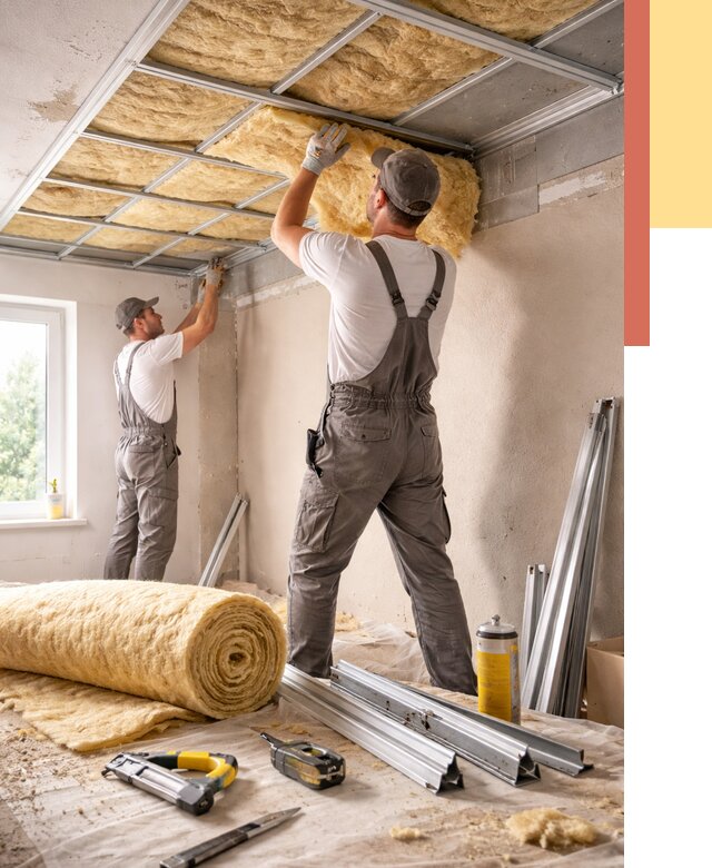 Утепление потолка в Кыштыме от 7478 руб/м2 — недорого, быстро, под ключ | ОТДЕЛОЧНИК-Кшт