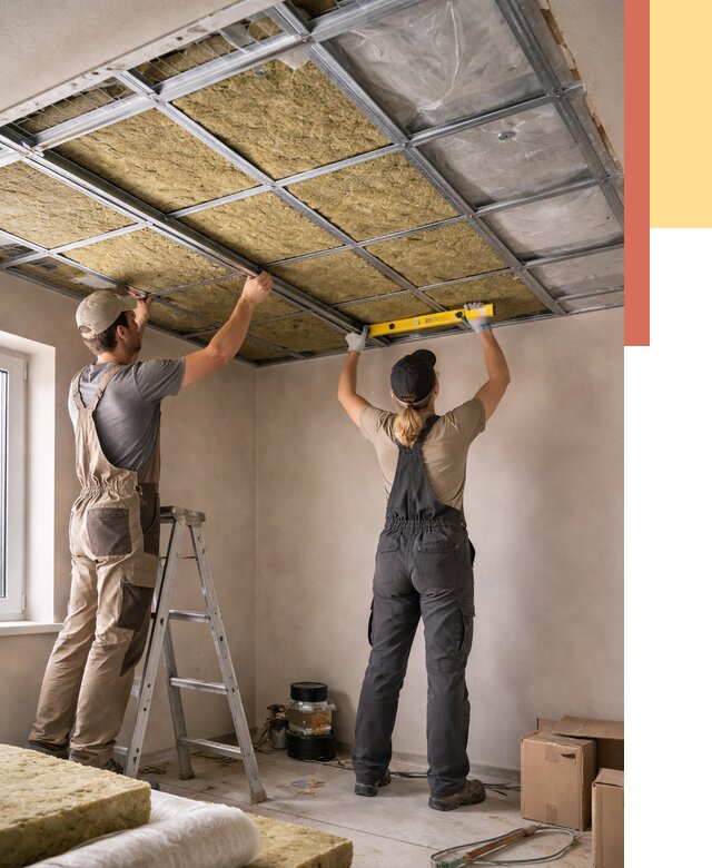 Шумоизоляция потолка в Кыштыме от 1298 руб. под ключ — услуги ОТДЕЛОЧНИК-Кшт