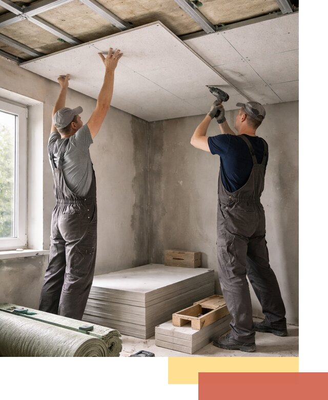 Шумоизоляция потолка панелями ЗИПС в Кыштыме